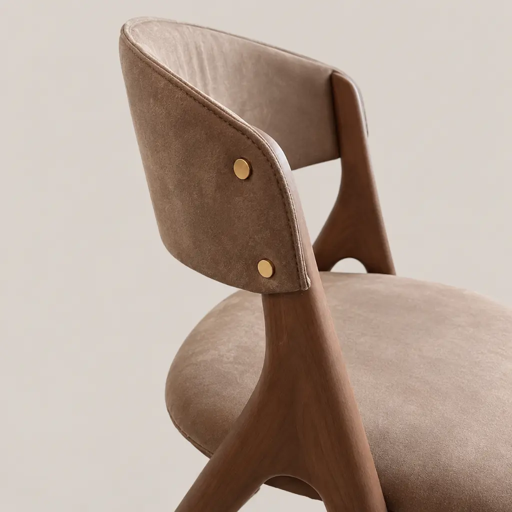Silla tapizada con detalles dorados.webp