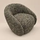 Sillón orgánico verde oliva texturizado.webp