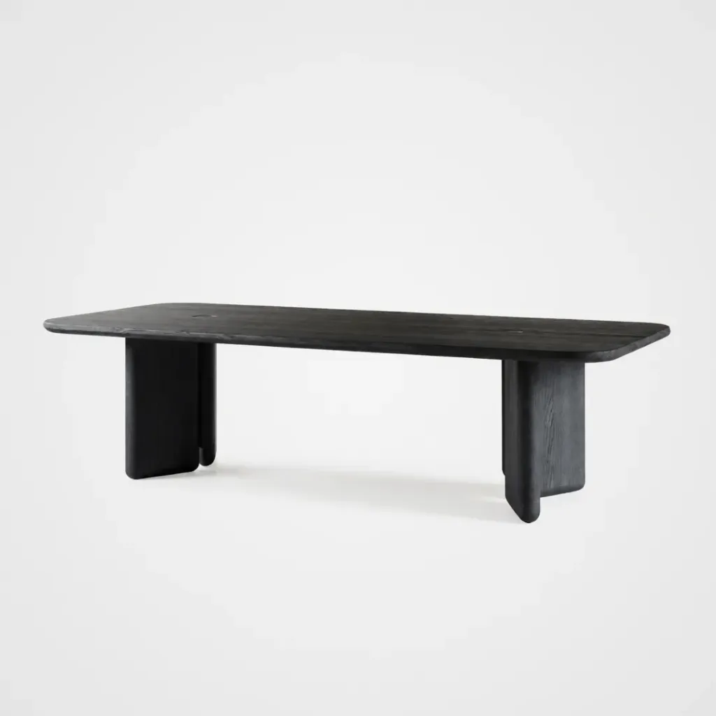 Mesa Milán Madera Hasta 300 x 120 x 75 cm Negra Texturada 2"