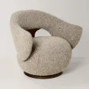 Poltrona Gamboa Imbuia Tela Gris