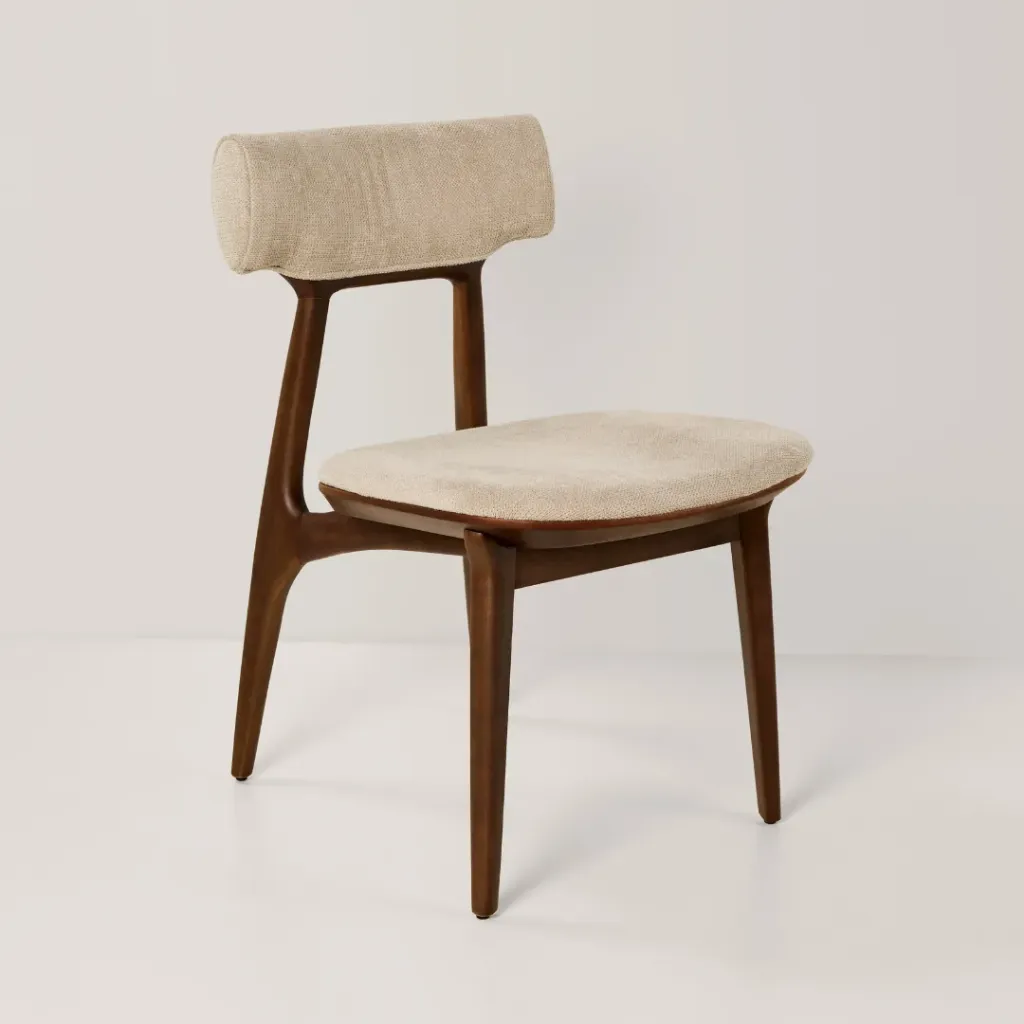 Silla Mitti - Lustre Imbuia - Tela 1961 Beige