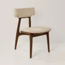 Silla Mitti - Lustre Imbuia - Tela 1961 Beige