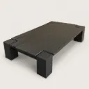 Mesa Ratona Bruta 180 x 100 x h40 Madera Negra Texturada