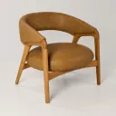 Poltrona Arc Natural  Cuero Camel