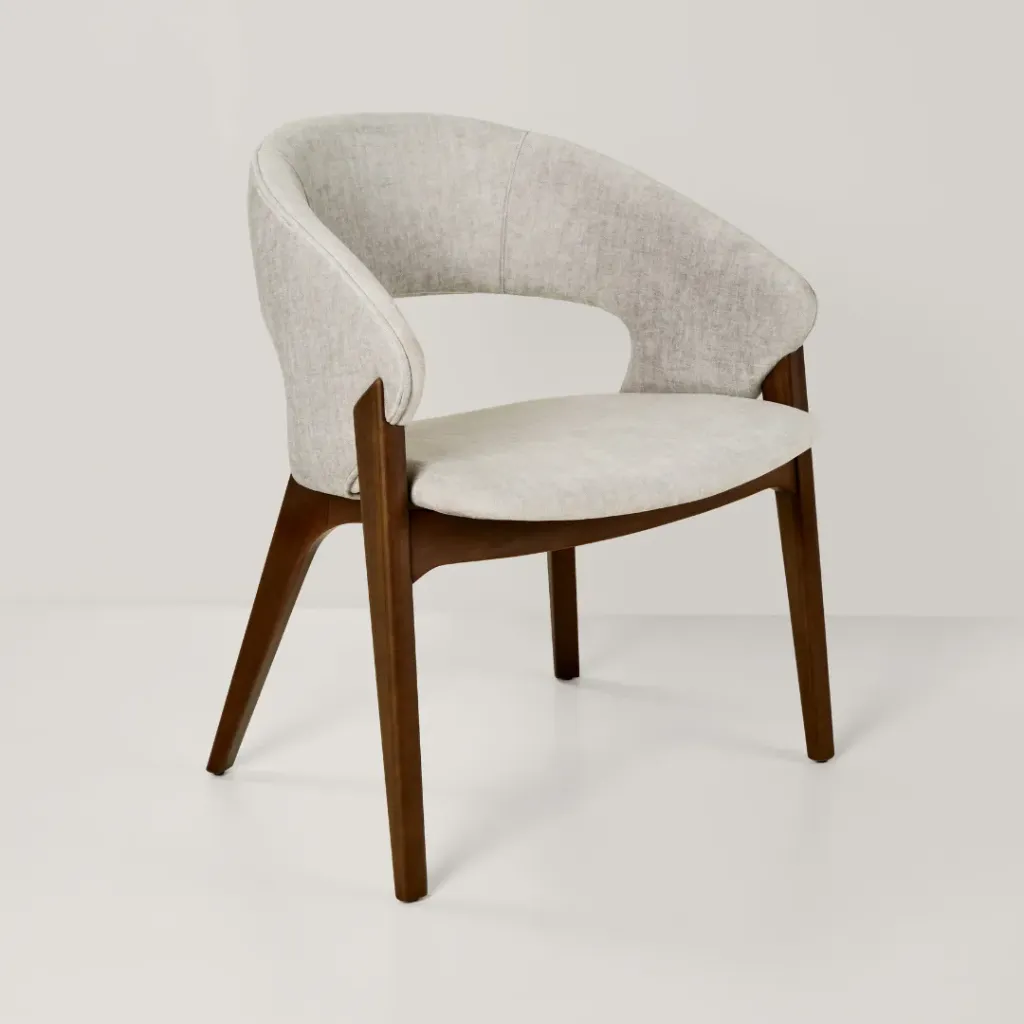 Silla Vita Imbuia Tela Gris