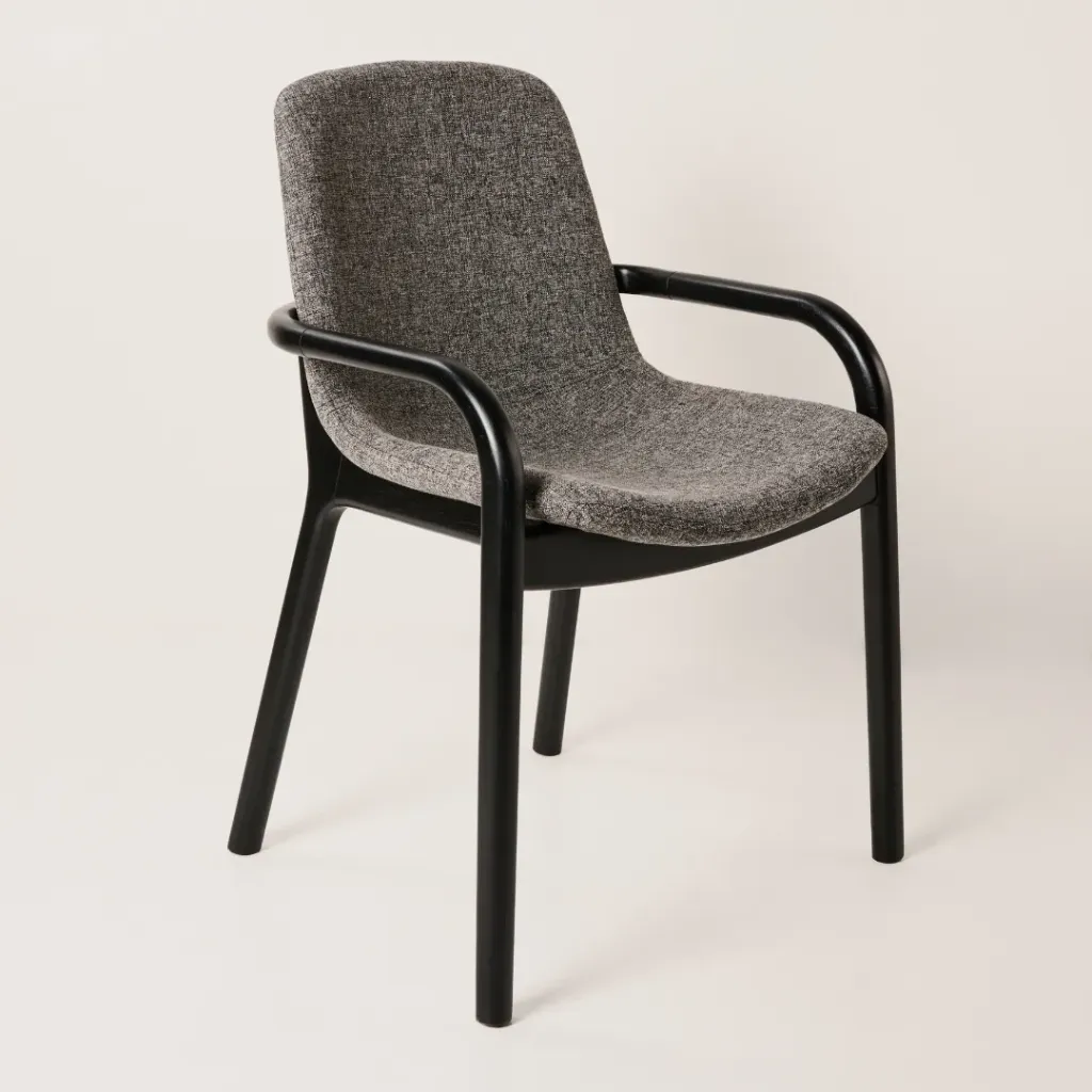 Silla Lynae Brazo (n) Negra Tela Gris