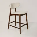Banqueta Sotile Baja Imbuia Tela Beige