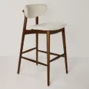 Banqueta Sotile Alta Imbuia tela Beige