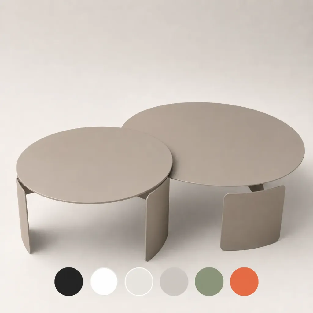 Mesa Ratona Roterdam Metal Epoxi - Tapa D110 H38 Metal Epoxi