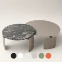 Mesa Ratona Roterdam Metal Epoxi - Tapa D110 H46 Granito Negro Boreal Leather