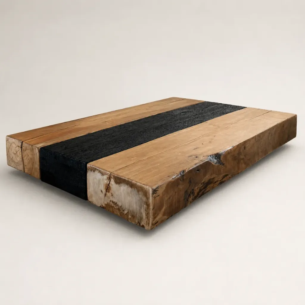Set Mesa Ratona 3 Vigas Combinadas 200x150xh30 - Guaica y Cedro Moro Negro