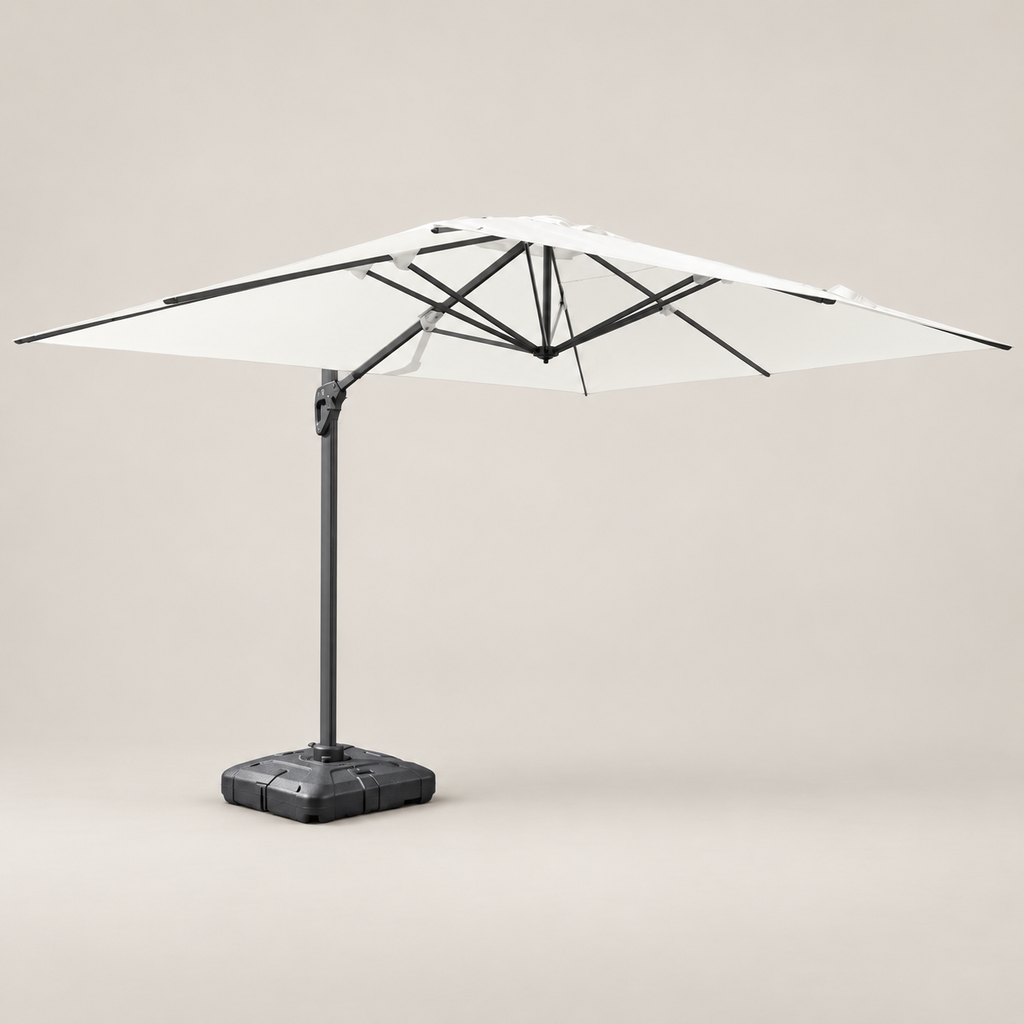 Sombrilla Bade 4 x 3 m Natural con Base y Funda