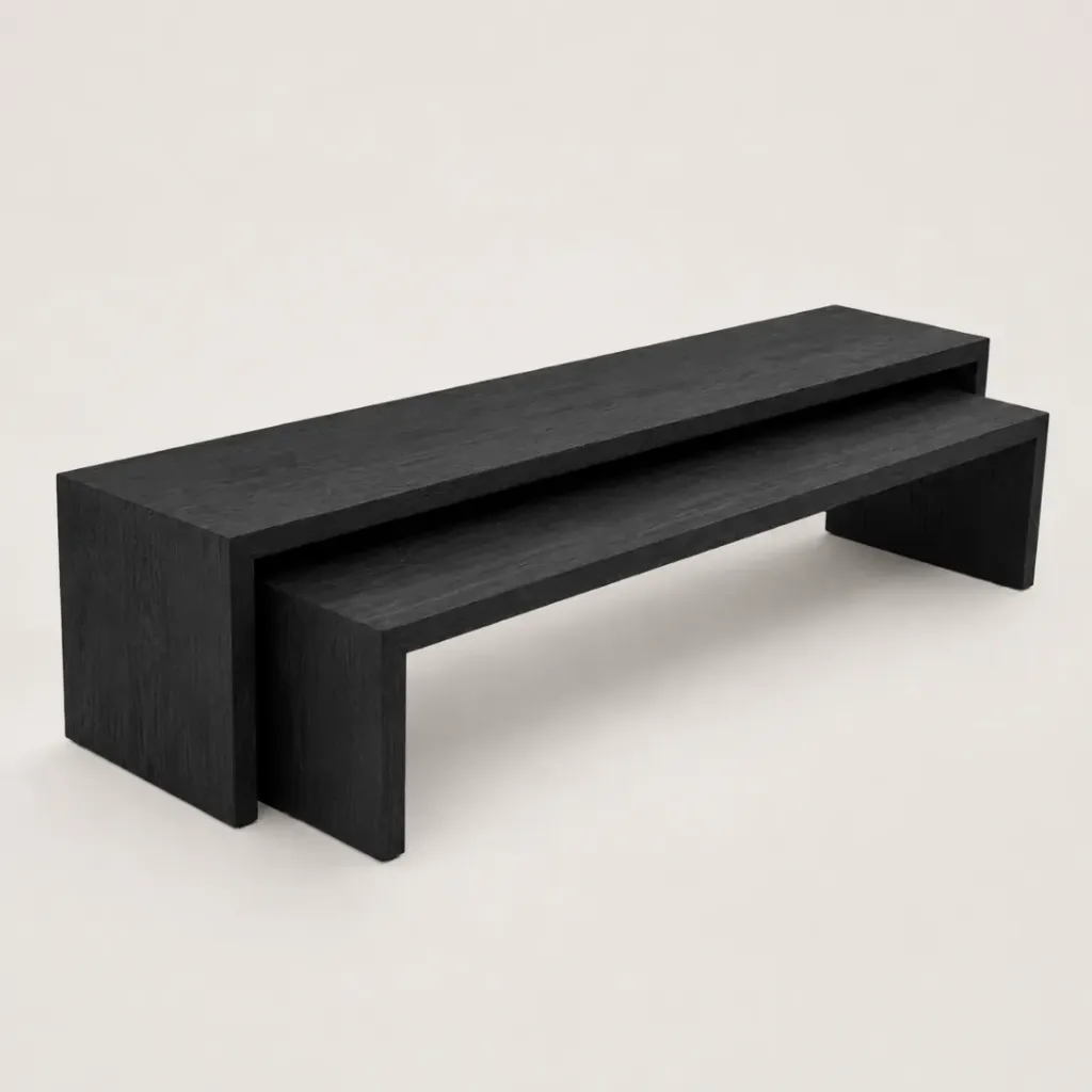 Mesa Ratona Lisboa 150x45xh45 - Paraiso Negro Texturado