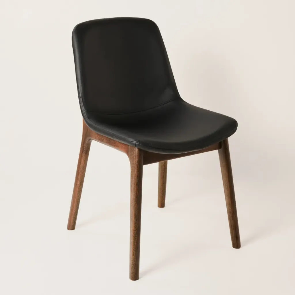 Silla Lynae (i) Oscura Cuero Negro