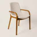 Silla Lynae Brazo (o) Natural Tela Blanca