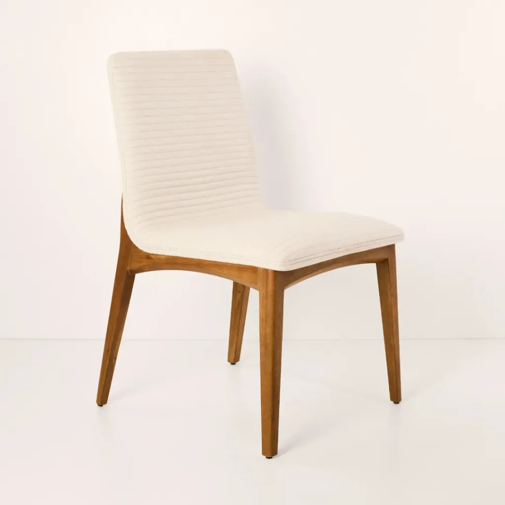 Silla Lea (w) Natural Tela Blanca