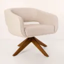 Poltrona Mimo Giratoria Tela Gris Claro Matelasse