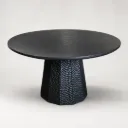 Mesa Niza Azuelada Ø 130 x Alto 75 Cm Negro Borde Bisel