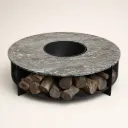 Brasero Firepit Metal Ø 150 cm Tapa Granito Negro Boreal Leather