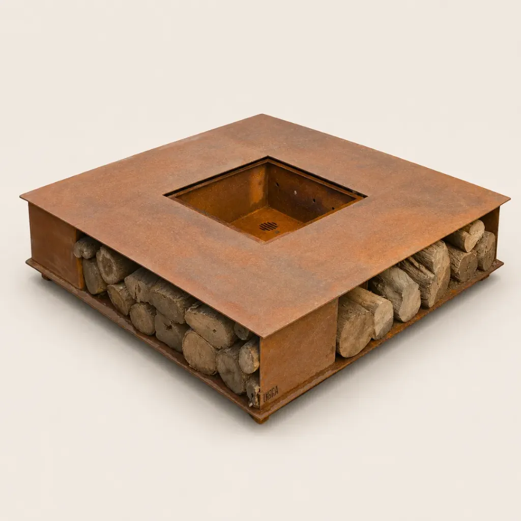 Brasero Firepit Chapa 120 x 120 cm Óxido