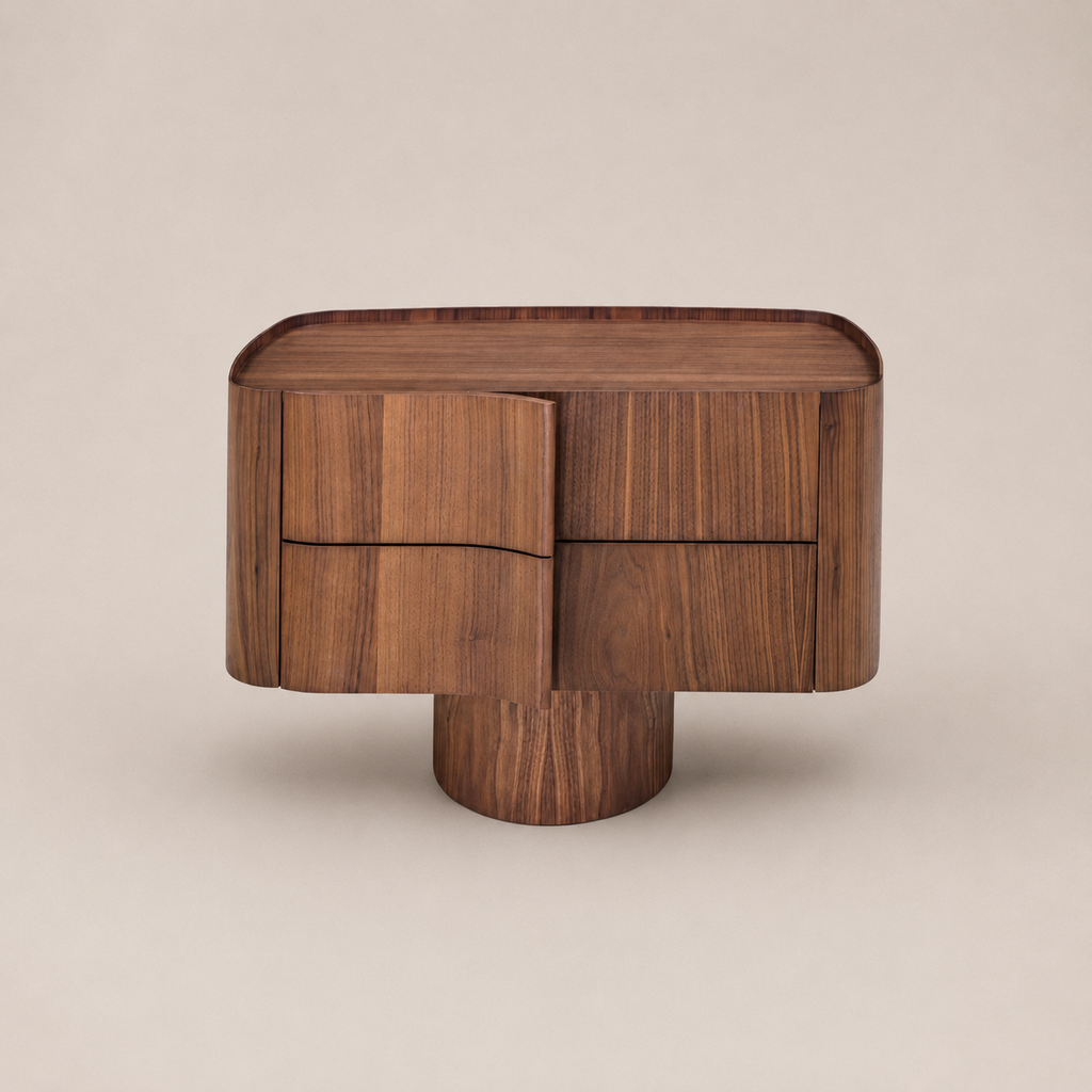 Mesa de Luz Alvar 61 x 48 prof x H65 cm Nogueira