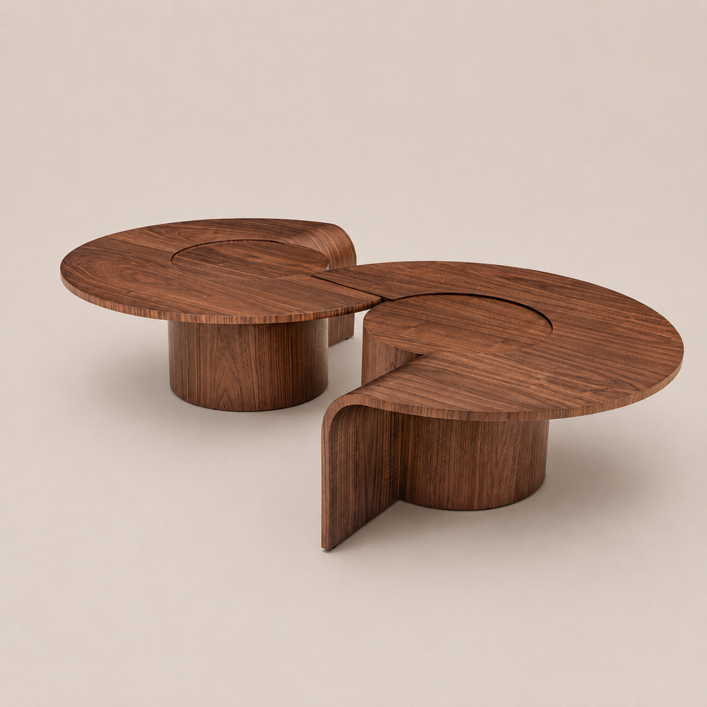 Set de Mesas de Centro Olden Ø70 x h33 cm Nogueira