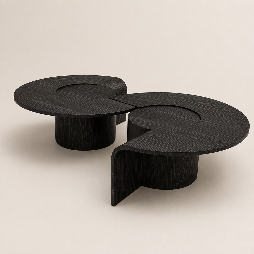 Set de Mesas de Centro Olden Ø70 x h33 cm Negro