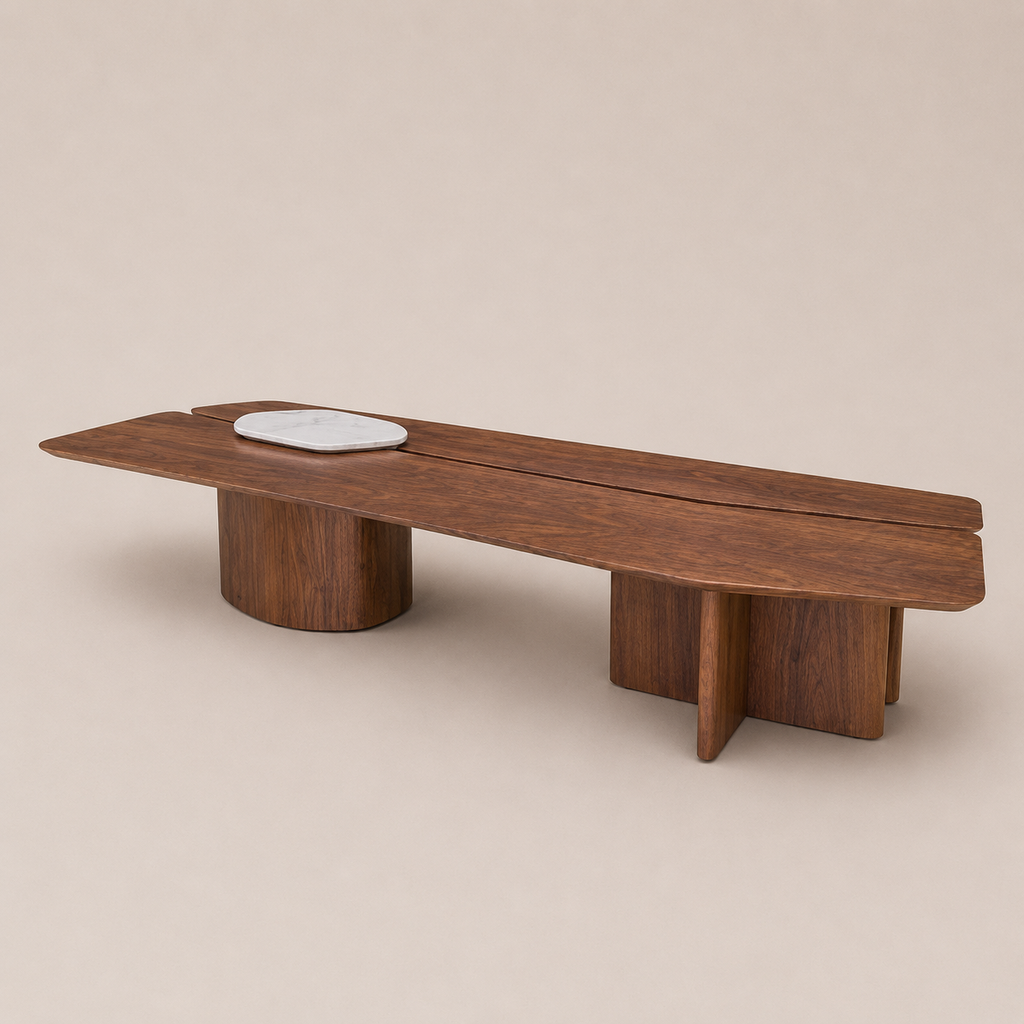 Mesa de Centro Vals Montecristo 180 x 82 x H35 cm Nogueira