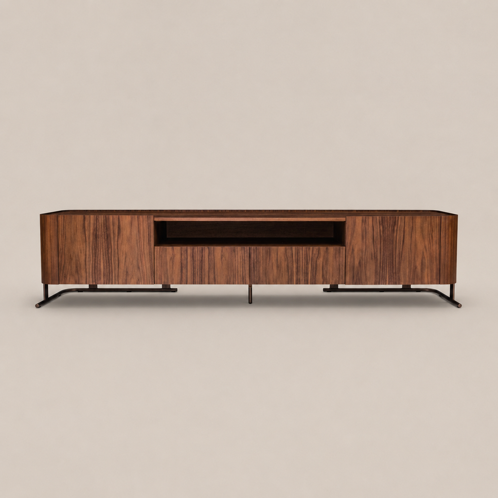Rack Olden 226 x 45 x H46 cm onix metalizado Nogueira