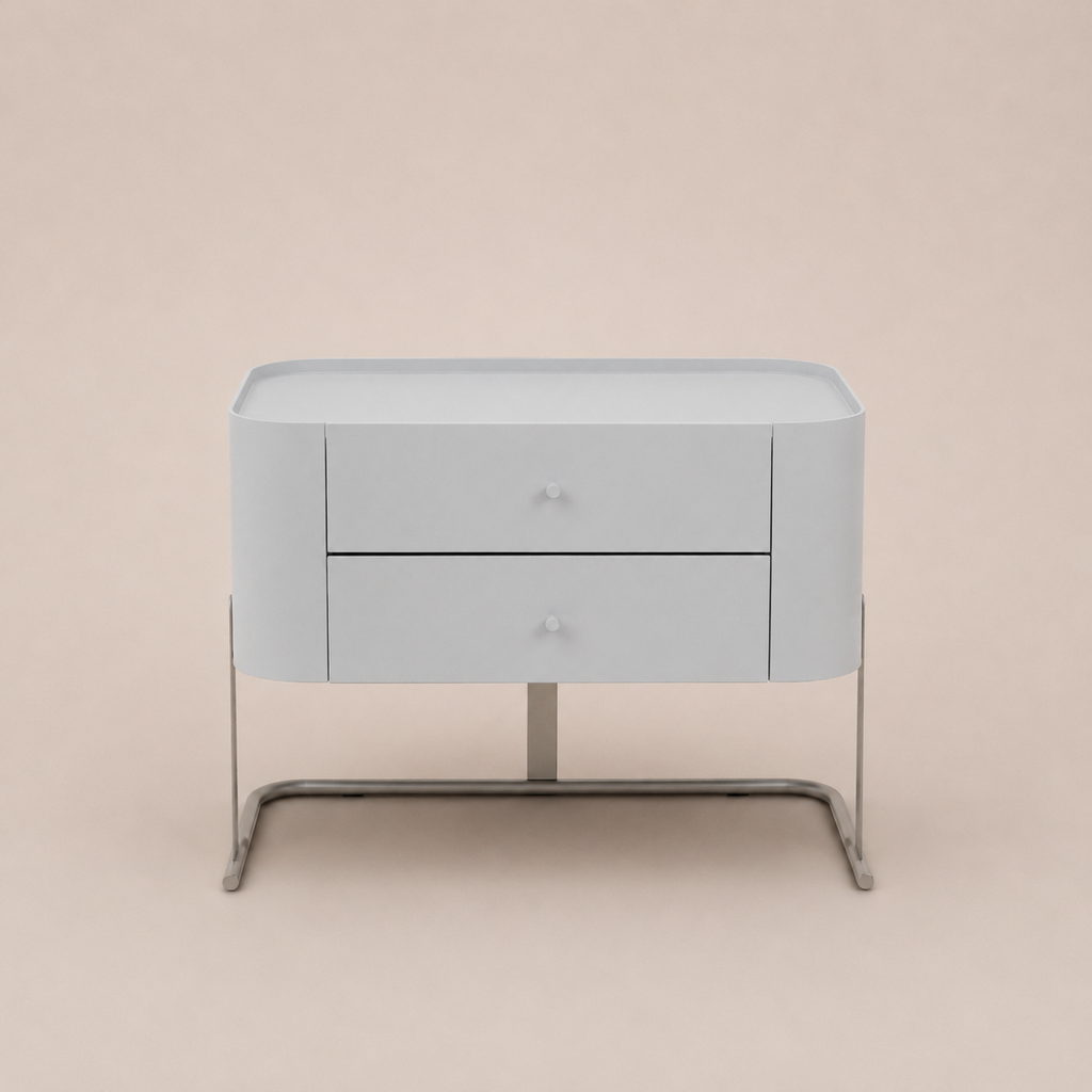 Mesa de Luz Ernesto 74 x 46 x H56 cm onix metalizado Gris claro