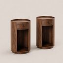 Mesa de Luz Lasi Ø 41 x H65 cm Nogueira