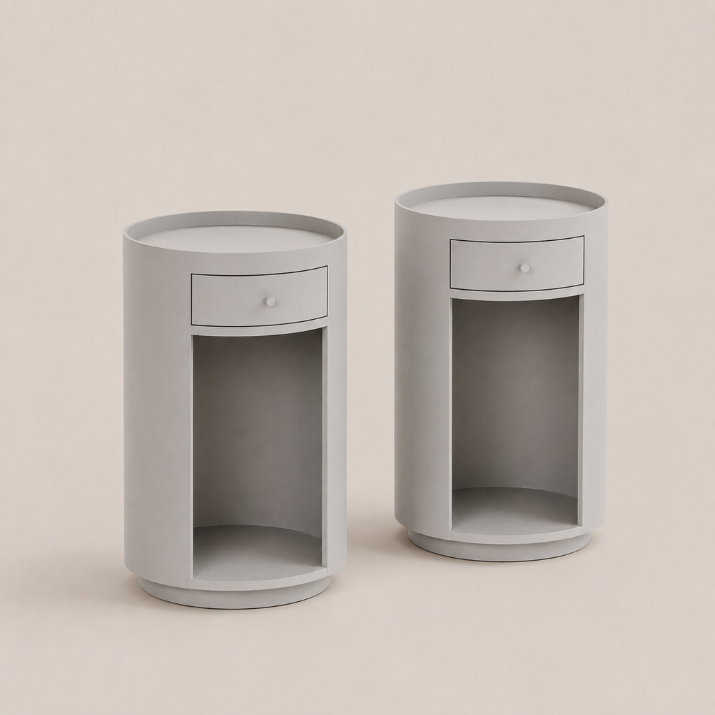Mesa de Luz Lasi Ø 41 x H65 cm Gris claro