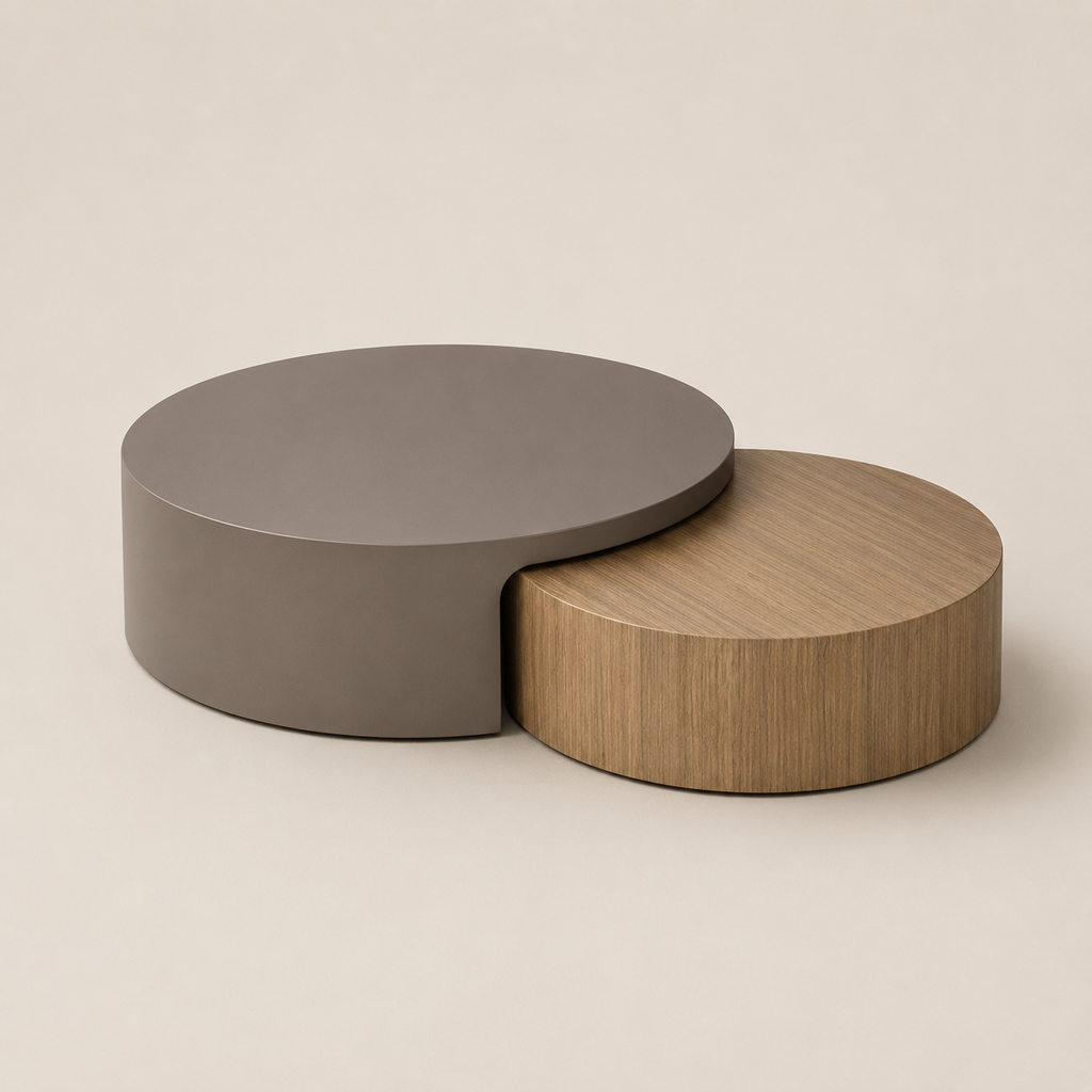 Set Mesas de Centro Bocca Ø 90 x H25 + Ø 70 x H20 cm Fendi mate/ petiribi