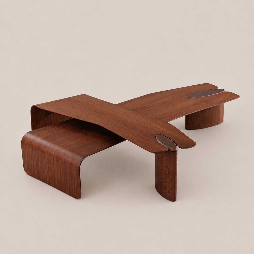 Mesa de Centro Milhares ALTA 160 x 55 x H40 cm Nogueira