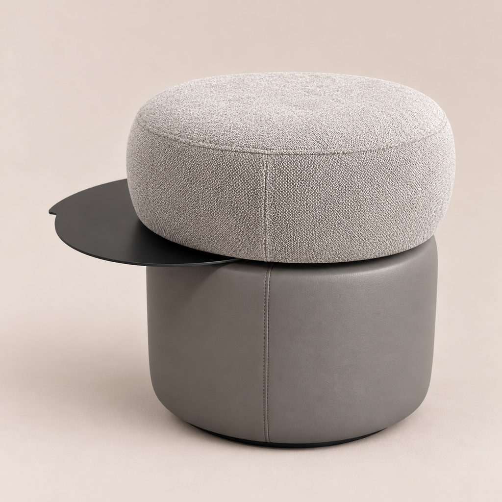 Puf Duo Mesa Abierta Asiento (Tela 4055) Resto (Tela 1114) Fumé
